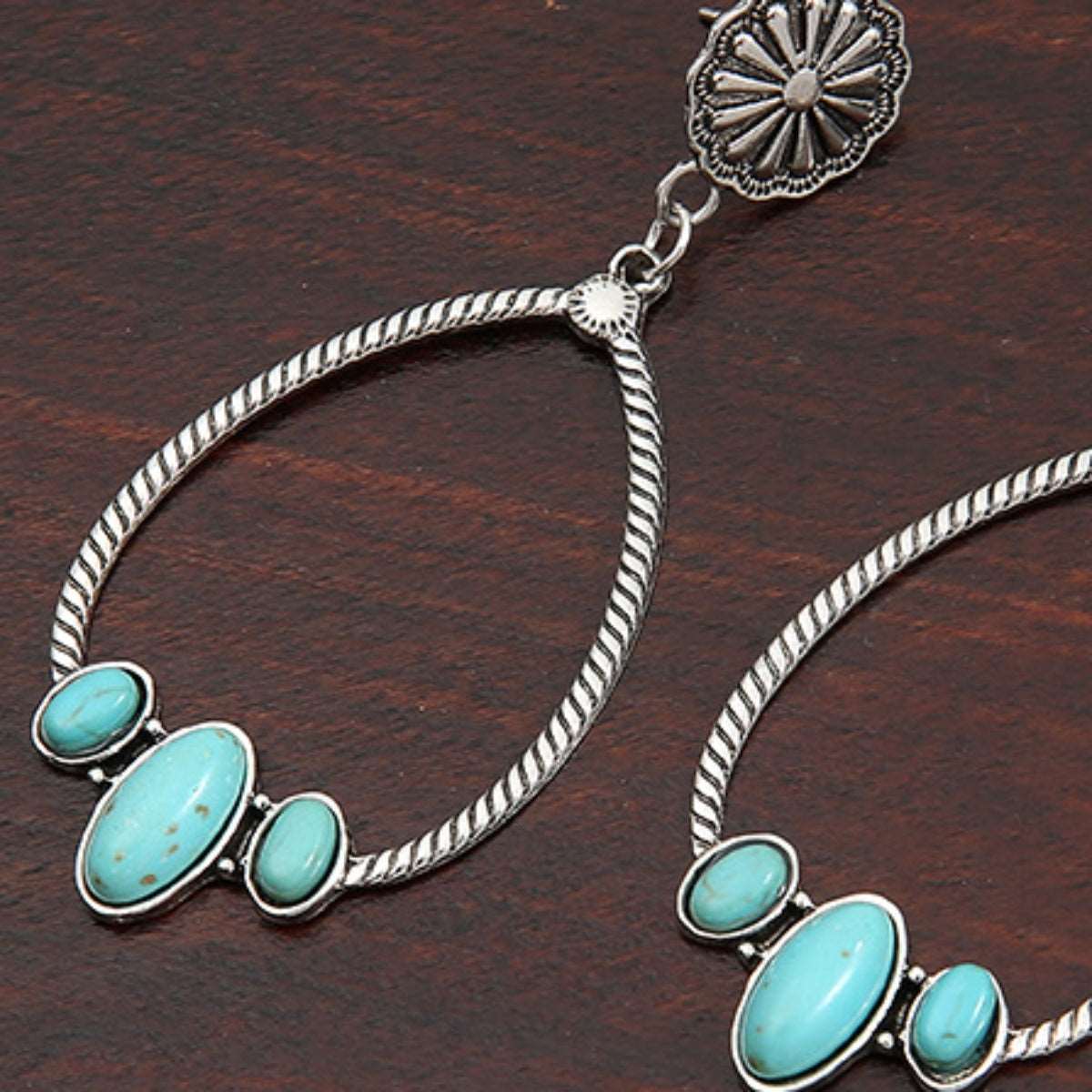 Artificial Turquoise Teardrop Earrings - PFgoods.com