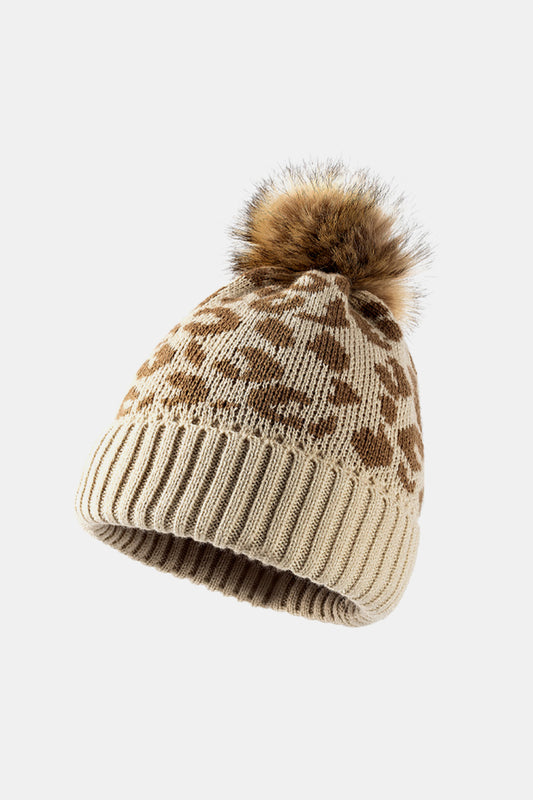 Fierce & Cozy Leopard Pom-Pom Cuffed Beanie