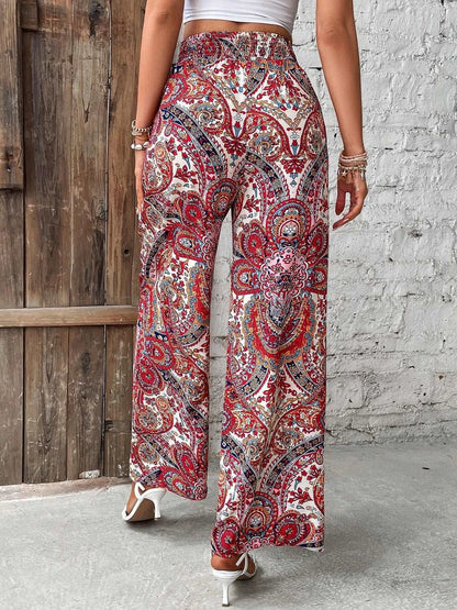 Printed Wide Leg Pants - PFgoods.com