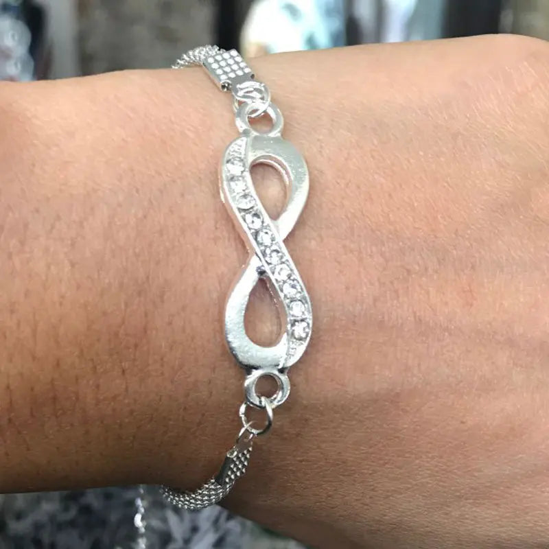 Rhinestone Infinity Bracelet - PFgoods.com