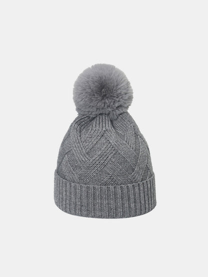 Cozy Chic Roll Rim Hat with Pompom