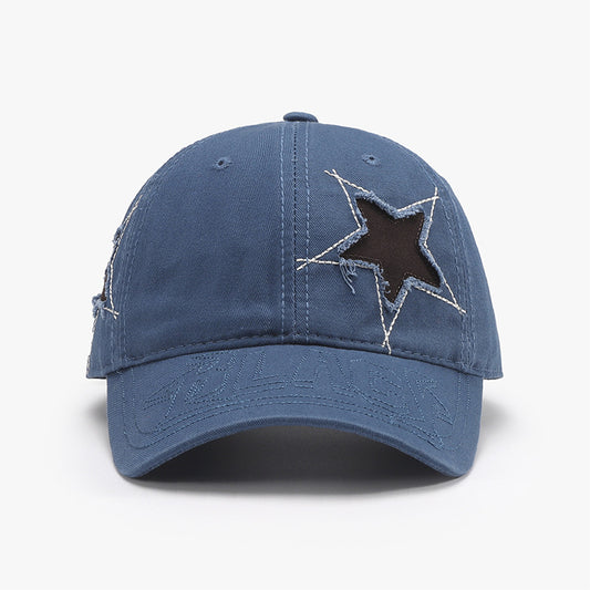 Adjustable Dallas Cowboys Style Star Raw Hem Cap