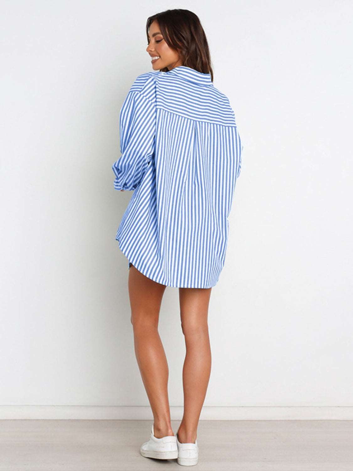 Striped Dropped Shoulder Shirt and Shorts Set - PFgoods.com