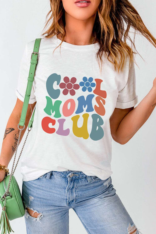 COOL MOMS CLUB Round Neck Short Sleeve T-Shirt - PFgoods.com