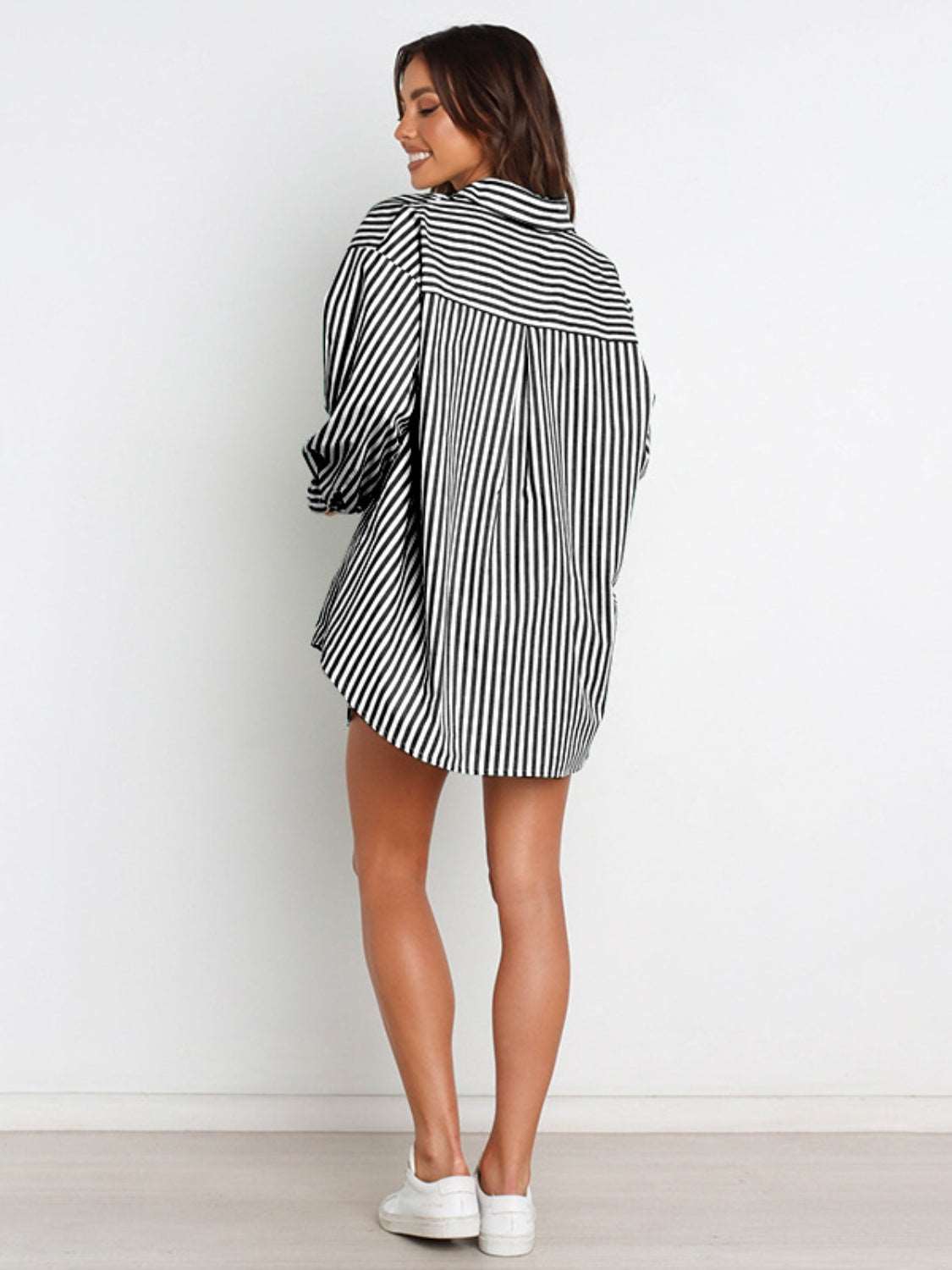 Striped Dropped Shoulder Shirt and Shorts Set - PFgoods.com