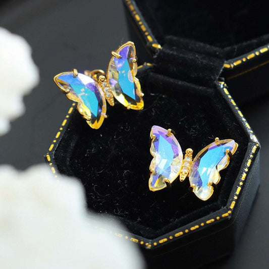 Gold-Plated Butterfly Stud Earrings - PFgoods.com