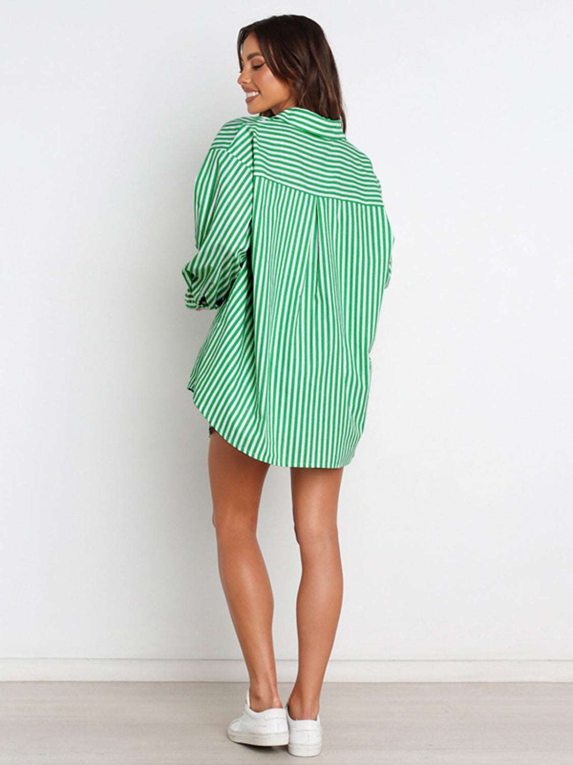 Striped Dropped Shoulder Shirt and Shorts Set - PFgoods.com